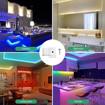 LED Strip Light Mounting Clips – Secure Holders That Keep Cables Flush and Trip-Free Around Kids and Pets (100 Pack)