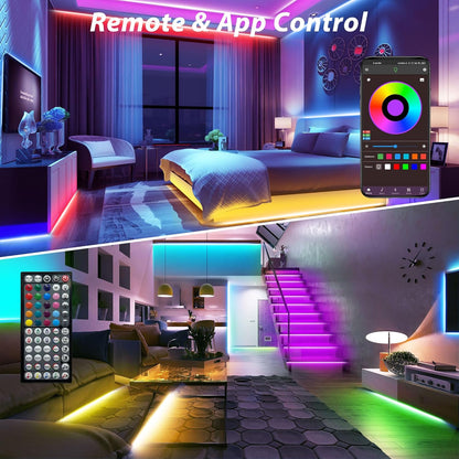 Ledagic Led Lights for Bedroom 100ft - RGB Color Changing LED Strip with Music Sync, Sleep Timer, and Wake-Up Light for Mindful Evening Routine