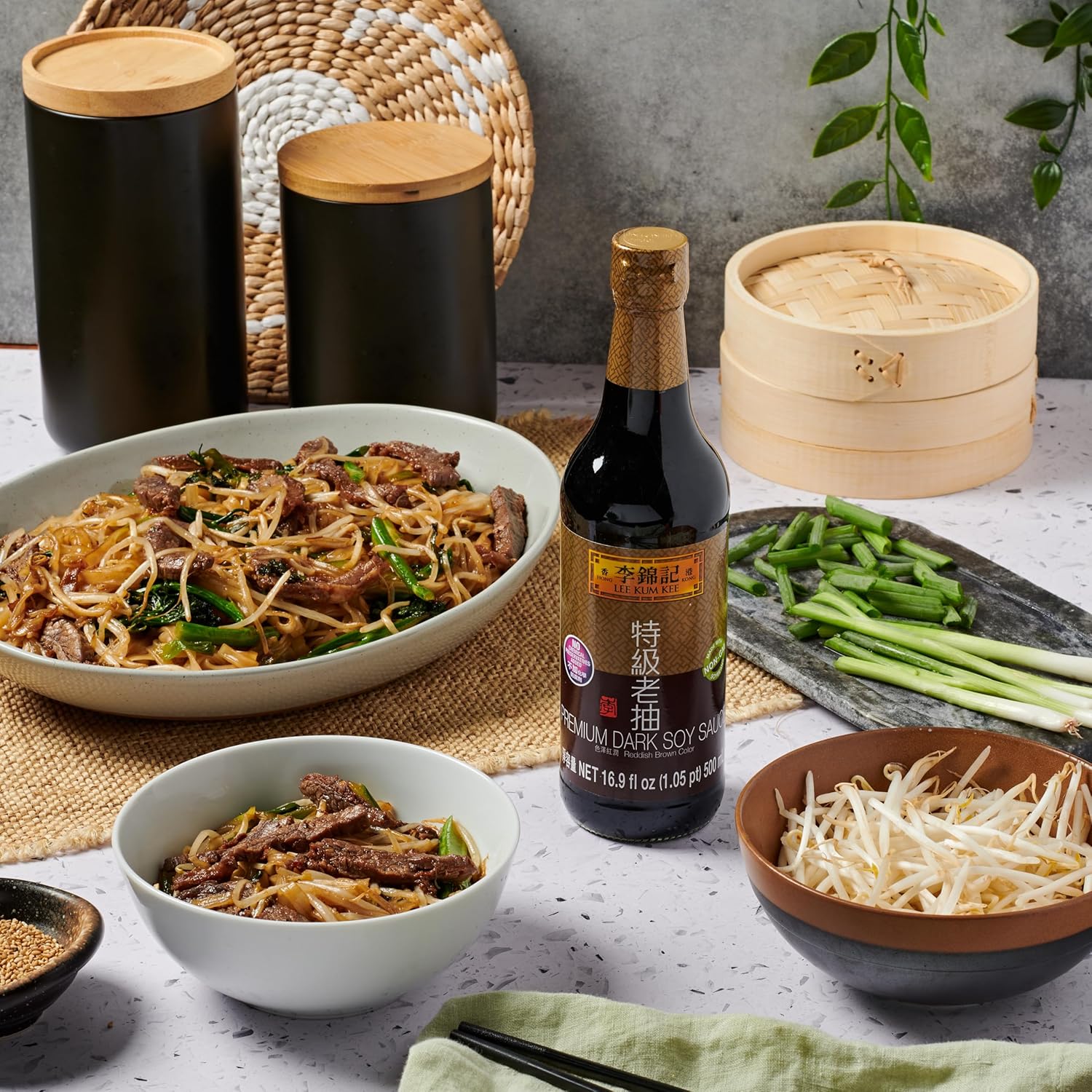 Lee Kum Kee Premium Dark Soy Sauce – Clean-Label Pantry Essential for Mindful Home Cooking, Naturally Brewed for Lower-Sodium Family Meals