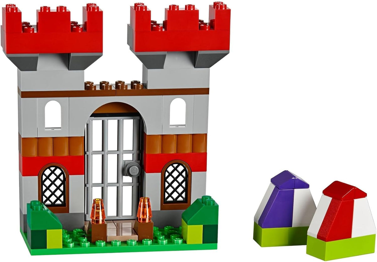lego-branded packaging that converts into a reusable storage bin for home or classroom use