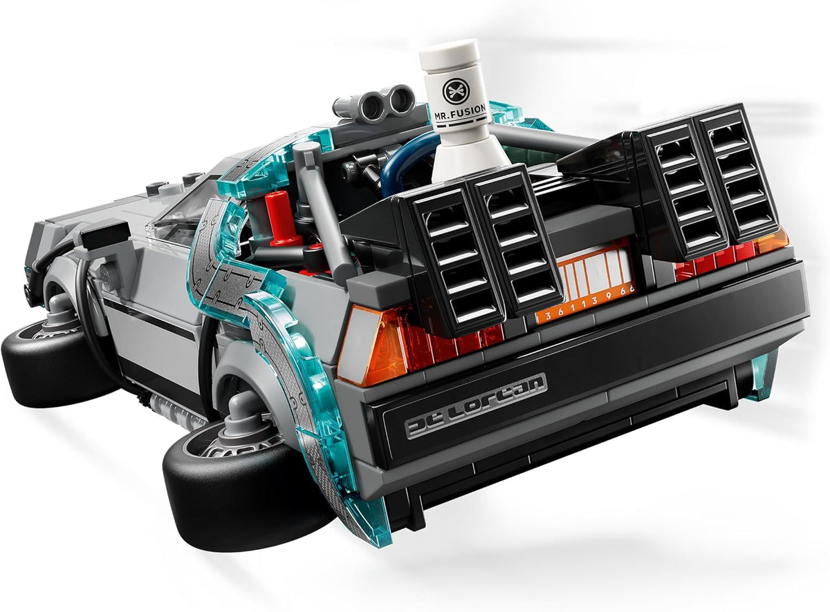 LEGO Speed Champions Time Machine 77256 – Memorable Valentine's Day and Housewarming Gift for Nostalgia Lovers, Includes Two Minifigures and Dual Build