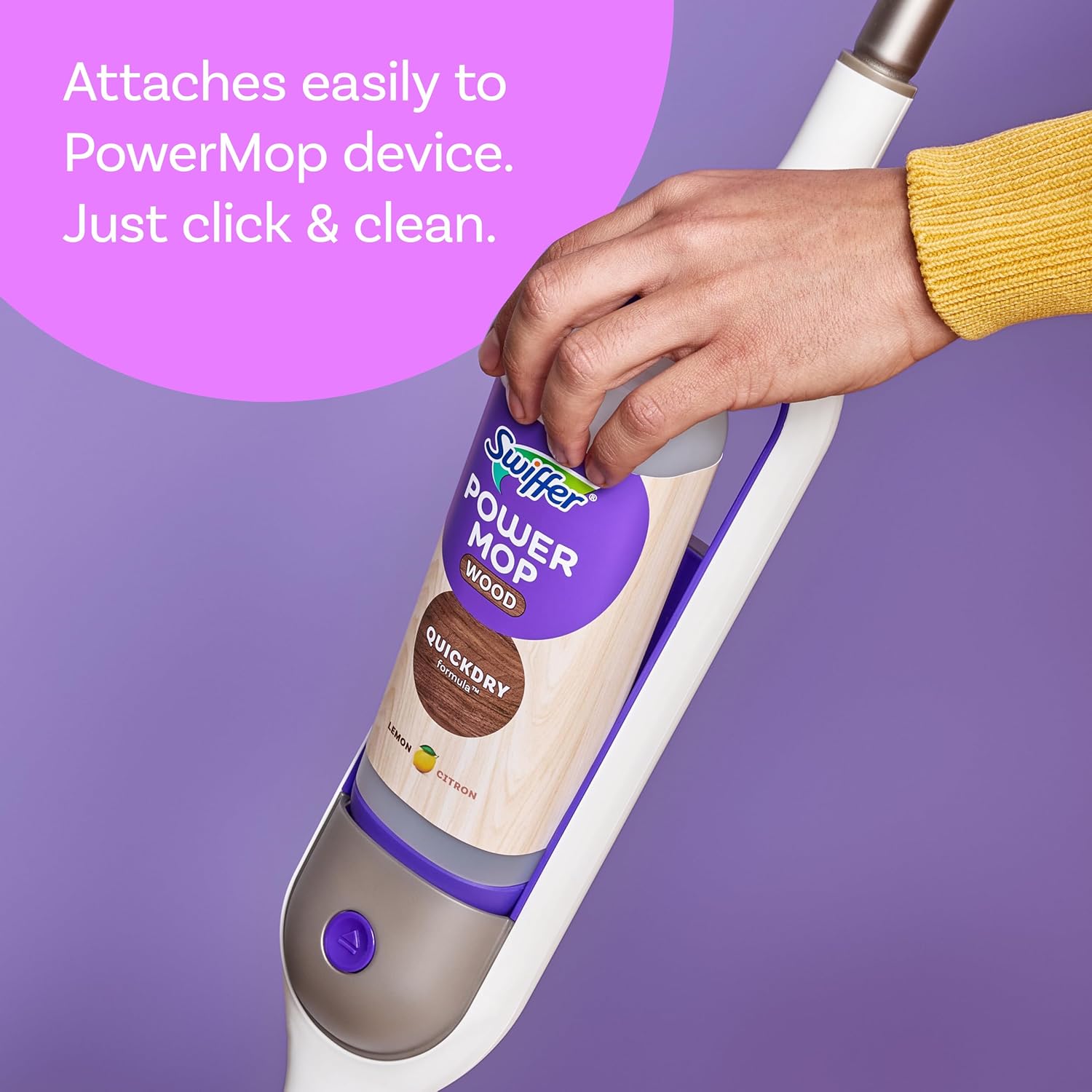 lemon-scented liquid designed exclusively for the swiffer powermop system