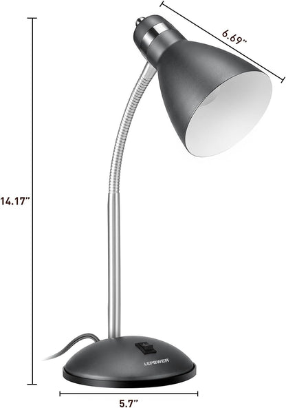LEPOWER Metal Desk Lamp – Heat-Dissipation LED Lamp for Playroom and Nursery