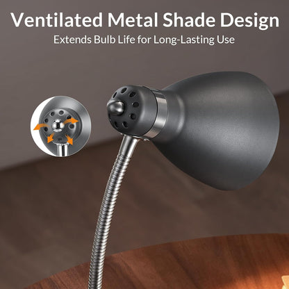 LEPOWER Metal Desk Lamp – Heat-Dissipation LED Lamp for Playroom and Nursery