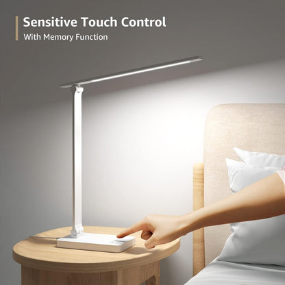 Lepro LED Desk Lamp with USB – Eye-Care Non-Flickering Light for Bedtime Reading and Wind-Down Rituals