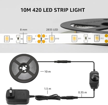Lepro LED Strip Light – Low Heat 24V Lighting Safe for Kids and Pets, Daylight White 16.4 ft