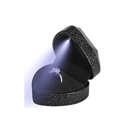 LETURE Heart Shaped Ring Box with LED Light – Simple Neutral Ring Holder for Uncluttered Vanities