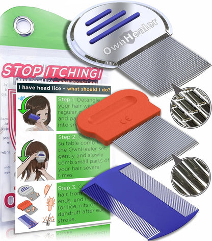 LiceLogic Lice and Nit Comb for Kids - Rounded Teeth for Sensitive Scalps, Home Bathroom and Kids Room