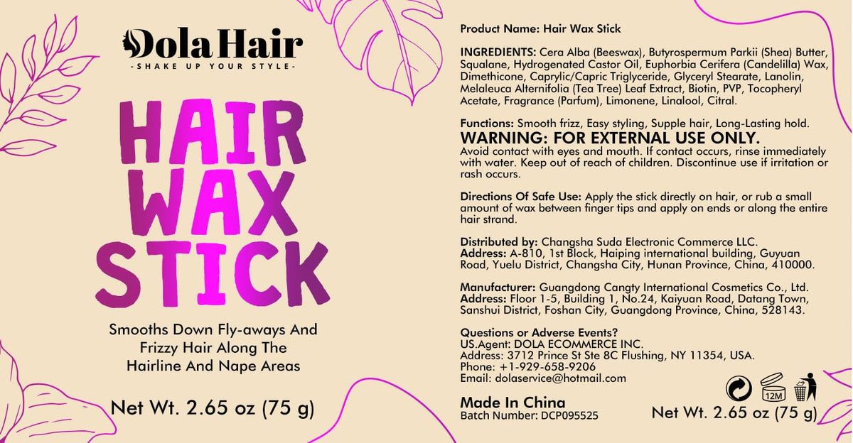 Lictip Solid Hair Wax Stick for Children – Kid-Safe Peach Scent Edge Tamer for Bedtime Slick Buns and School Day Ponytails