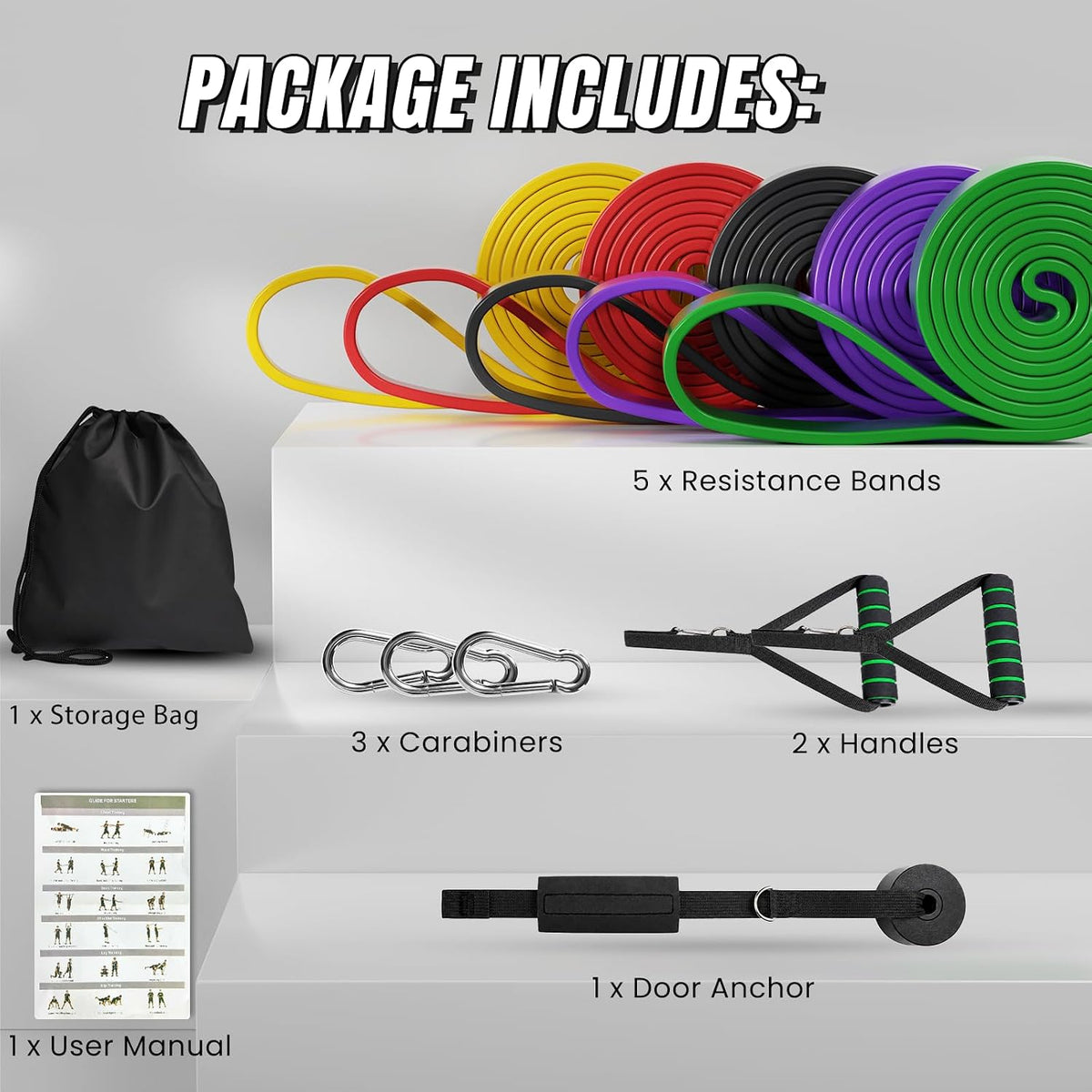 LifelineResistance Resistance Band System – Calming Recovery Tools for Stretching and Injury Rehab