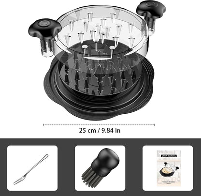 Lifetimer Meat Puller with Brush and Fork – Holiday Gift for Grill Masters and Pitmasters, Shreds Smoked Shoulders Fast