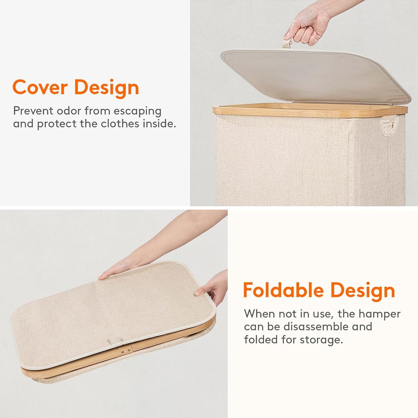 Lifewit Foldable Clothes Basket with Removable Bag – Streamlined Laundry System for Busy Home Schedules