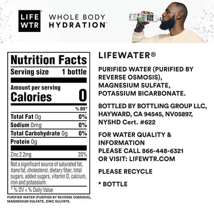 LIFEWTR Premium Purified Water Bottles for Picnics, Patio Lunches, and Backyard Gatherings