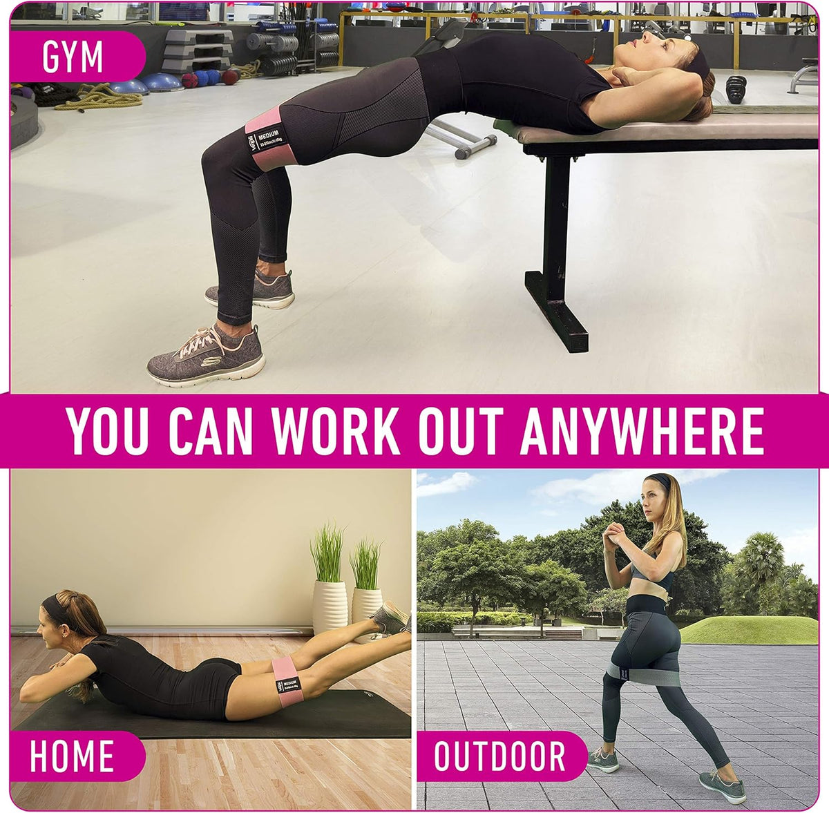 LiformeFit Hip and Thigh Bands – Lightweight Travel Fitness Set for Hotel Lawns and Outdoor Gyms