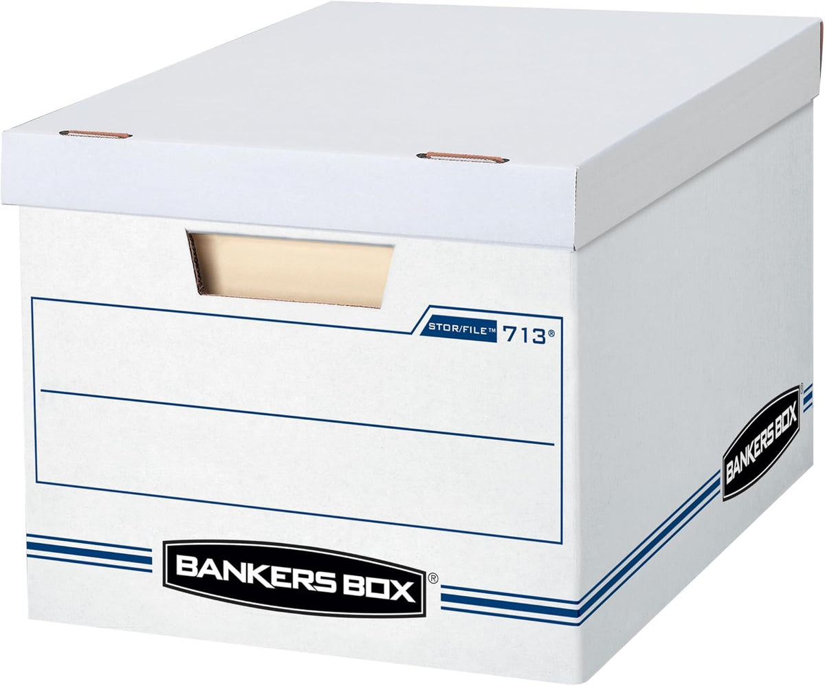 lift-off lid that snaps on without tape for quick file access