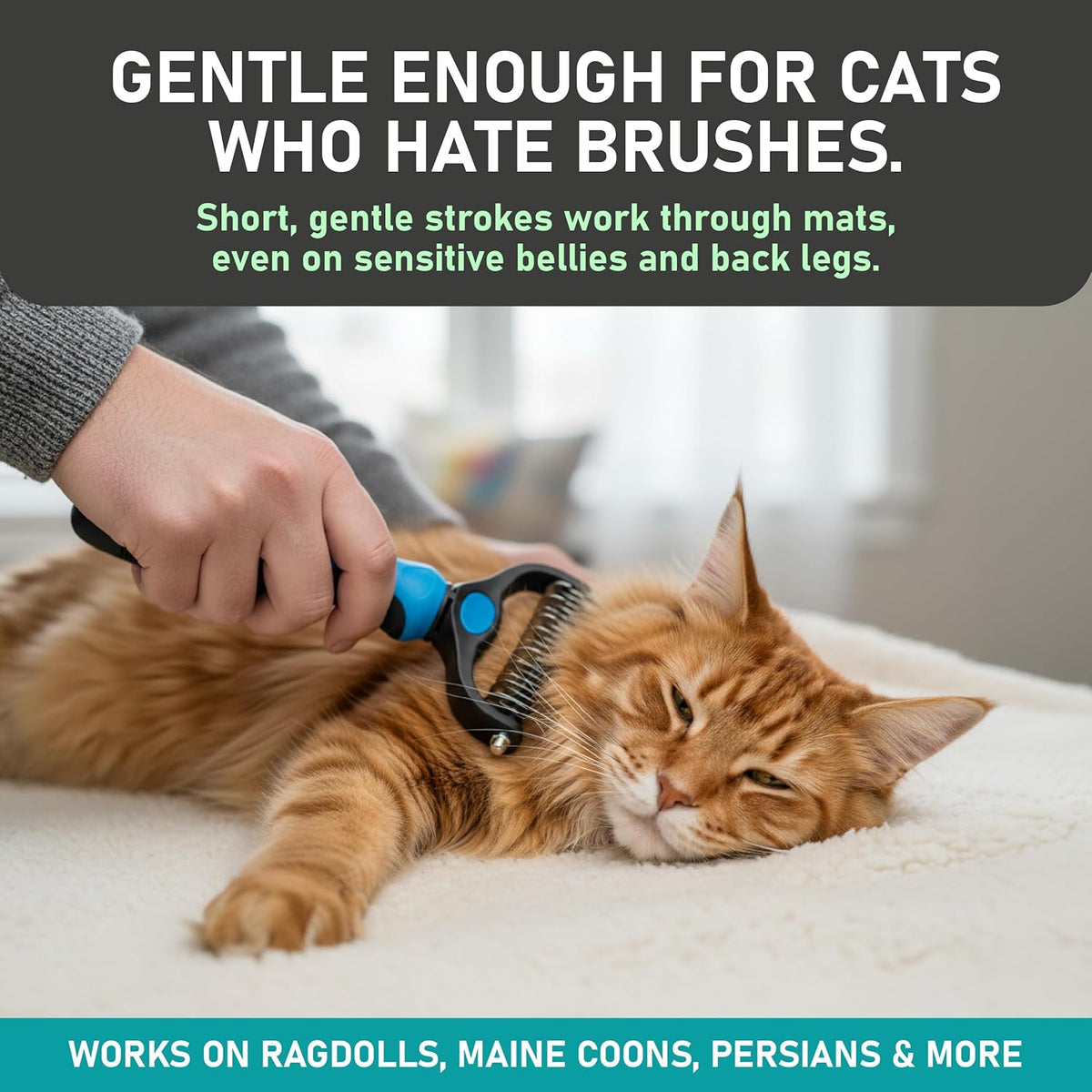 lightweight ergonomic handle with non-slip rubber base for stability while brushing