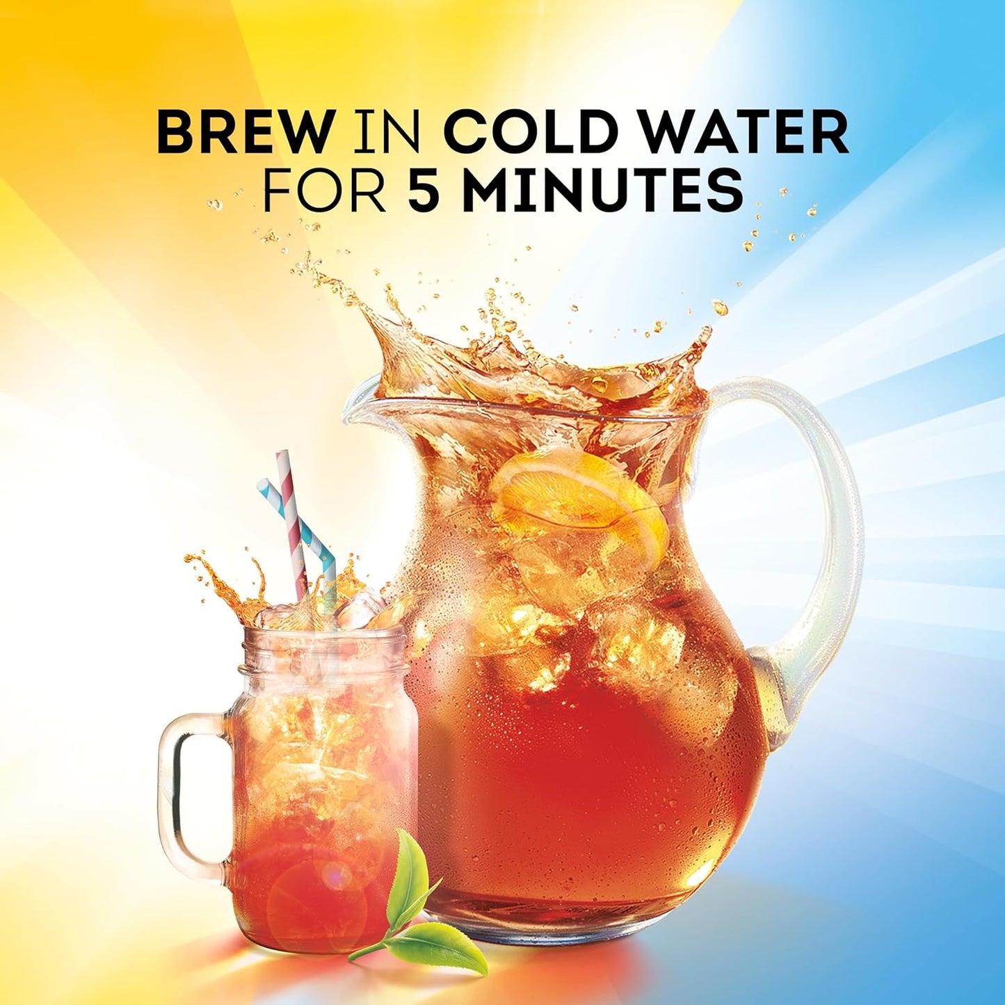Lipton Cold Brew Iced Tea Bags for Mindful Calorie Counters, 22 No-Boil Family Size Bags for Guilt-Free Everyday Drinking