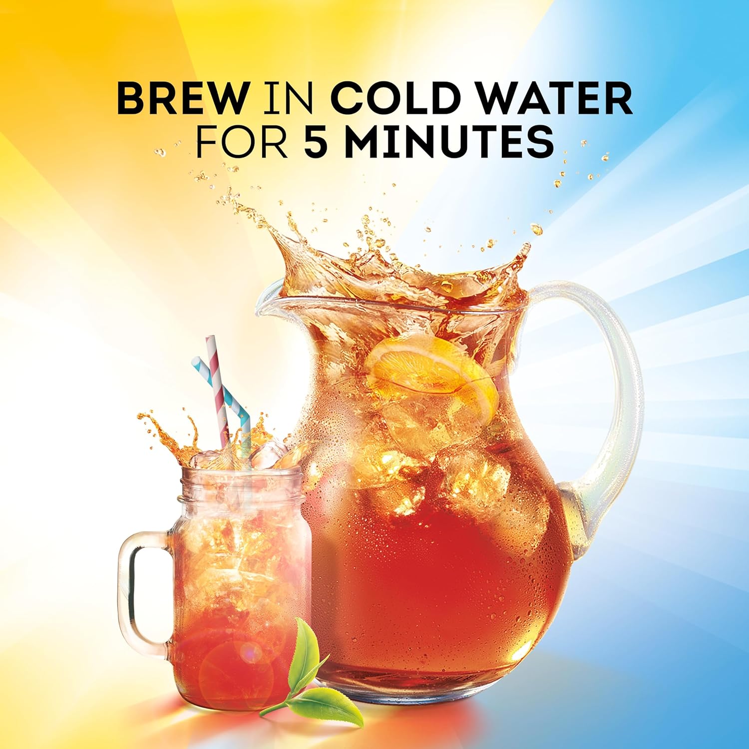 Lipton Cold Brew Iced Tea Bags for Mindful Calorie Counters, 22 No-Boil Family Size Bags for Guilt-Free Everyday Drinking
