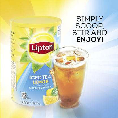 Lipton Lemon Sweetened Iced Tea Mix – Camping and Cookout Drink Supply, 56 Quarts of Easy Mix Lemonade Tea
