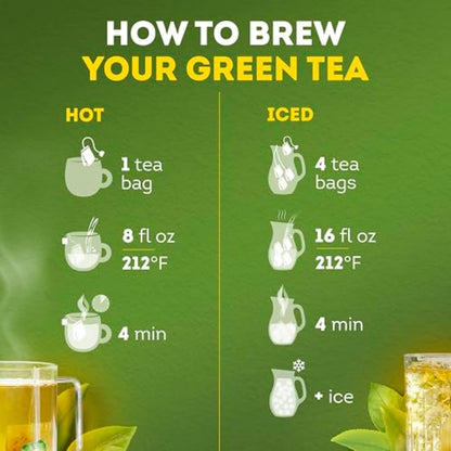 Lipton Signature Blend Green Tea Bags – Clean Pantry Essential, Simple Ingredients at 99.5% Water