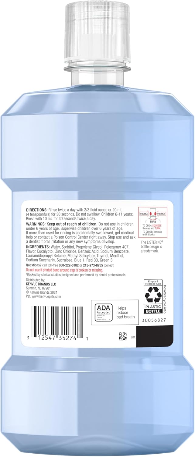 Listerine Clinical Solutions Breath Defense – Alcohol-Free Rinse Eliminating Dryness & Burning Sensation