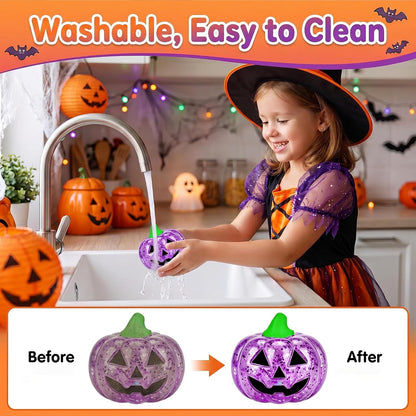 LitoSaturn Glitter Pumpkin Fidget Squishies – Calming Sensory Stress Relief Toy for Adult Office Desk and Study Sessions