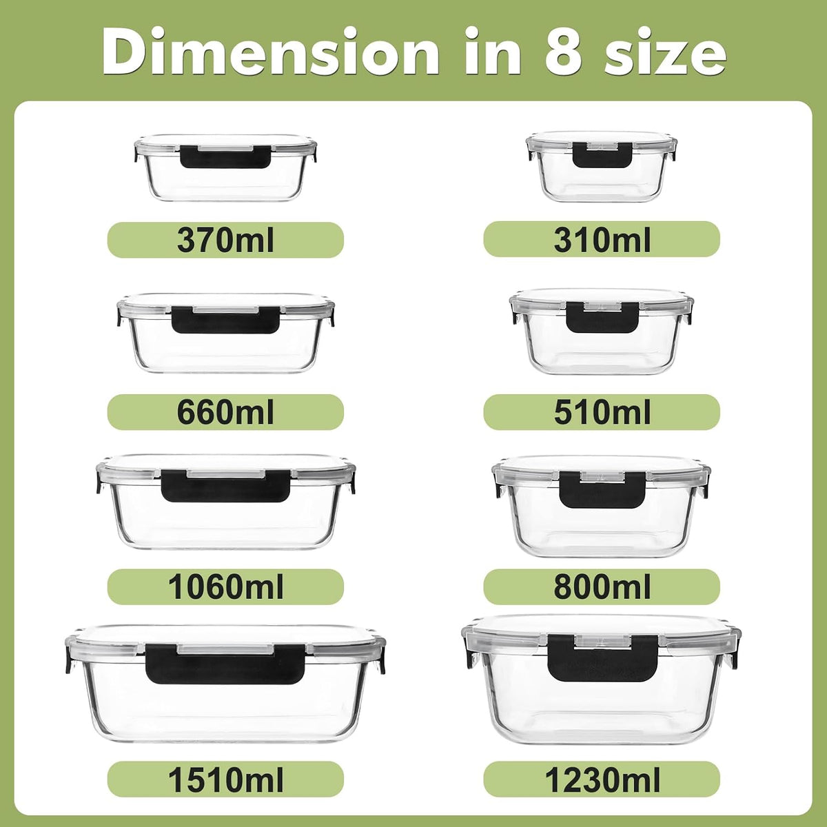 Liuruiyu BPA-Free Rectangular Glass Storage Set – Transparent Bento Boxes for Intentional Kitchen Organization