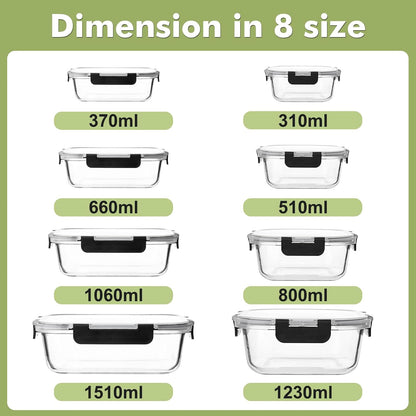Liuruiyu BPA-Free Rectangular Glass Storage Set – Transparent Bento Boxes for Intentional Kitchen Organization