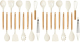 CAROTE 22-Piece Silicone Utensil Set in Cream White – All-in-One Minimalist Kitchen Solution