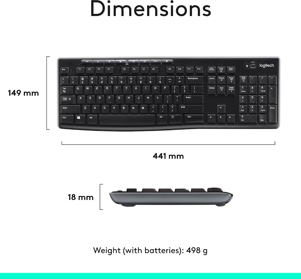 Logitech MK270 Wireless Keyboard and Mouse, Clutter Free Black Setup for Intentional Homes