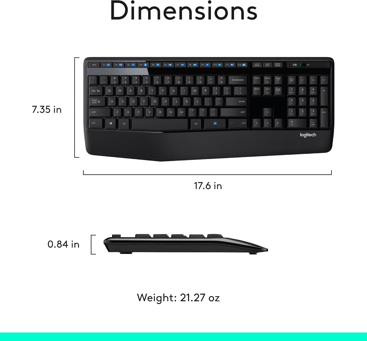 Logitech MK345 Ergonomic Wireless Combo – Palm Rest Keyboard and Optical Mouse for Focused Workdays, Plug-and-Play Productivity