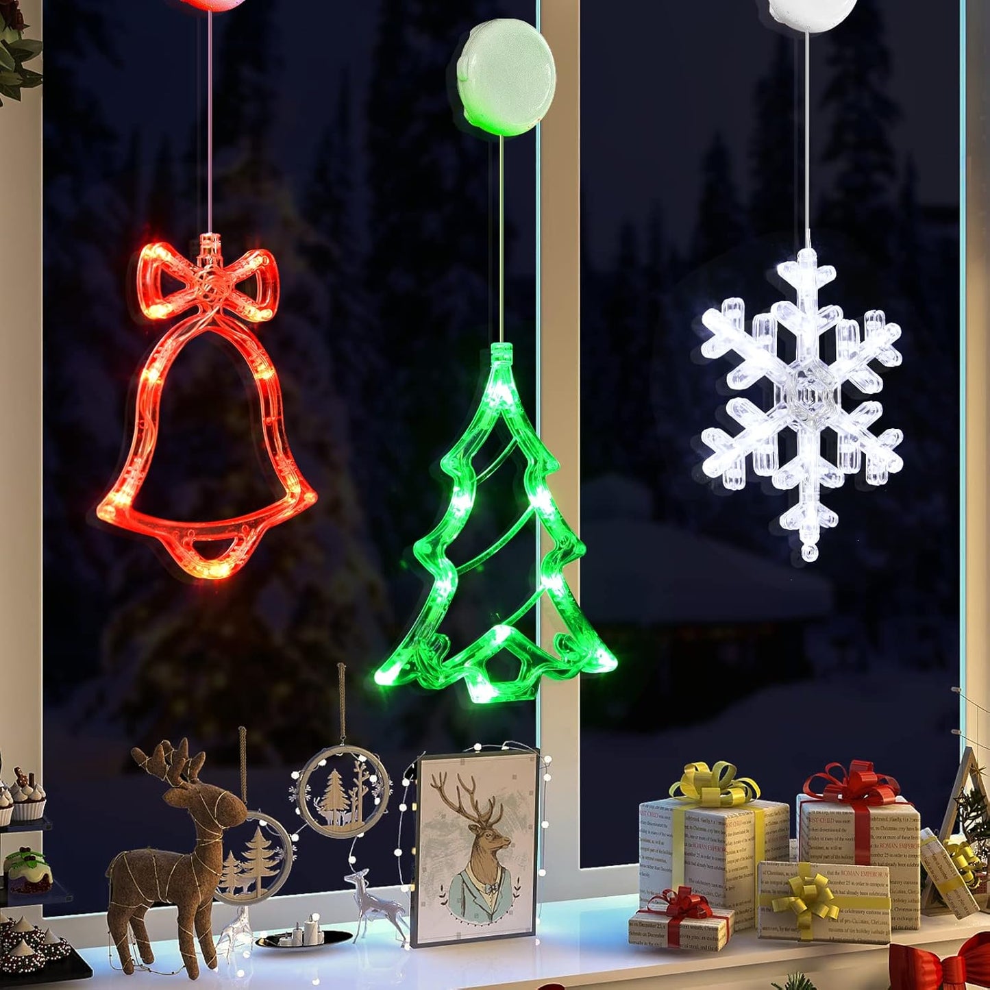 LOLStar Flameless Christmas Window Lights – 3-Pack Battery Operated for Safe Holiday Lighting Without Candles