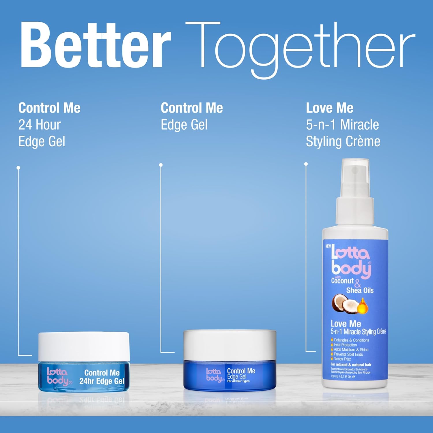 Lottabody Love Me 5-n-1 Leave-In Treatment Gentle Formula Mist for Sensitive Scalp & Color-Treated Hair