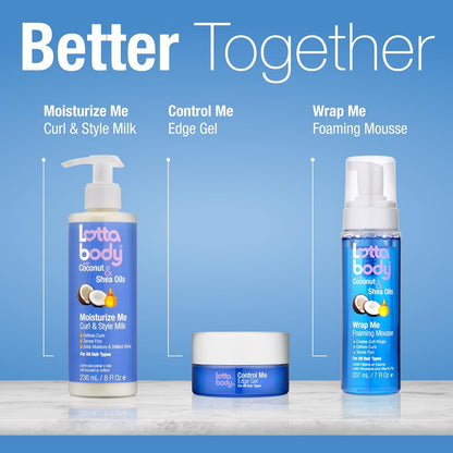 Lottabody Moisturize Me Curl and Style Milk for Curly Hair – Streamlined Coconut & Shea Oil Lotion, One-Step Moisture and Definition for the Intentional Bathroom Shelf