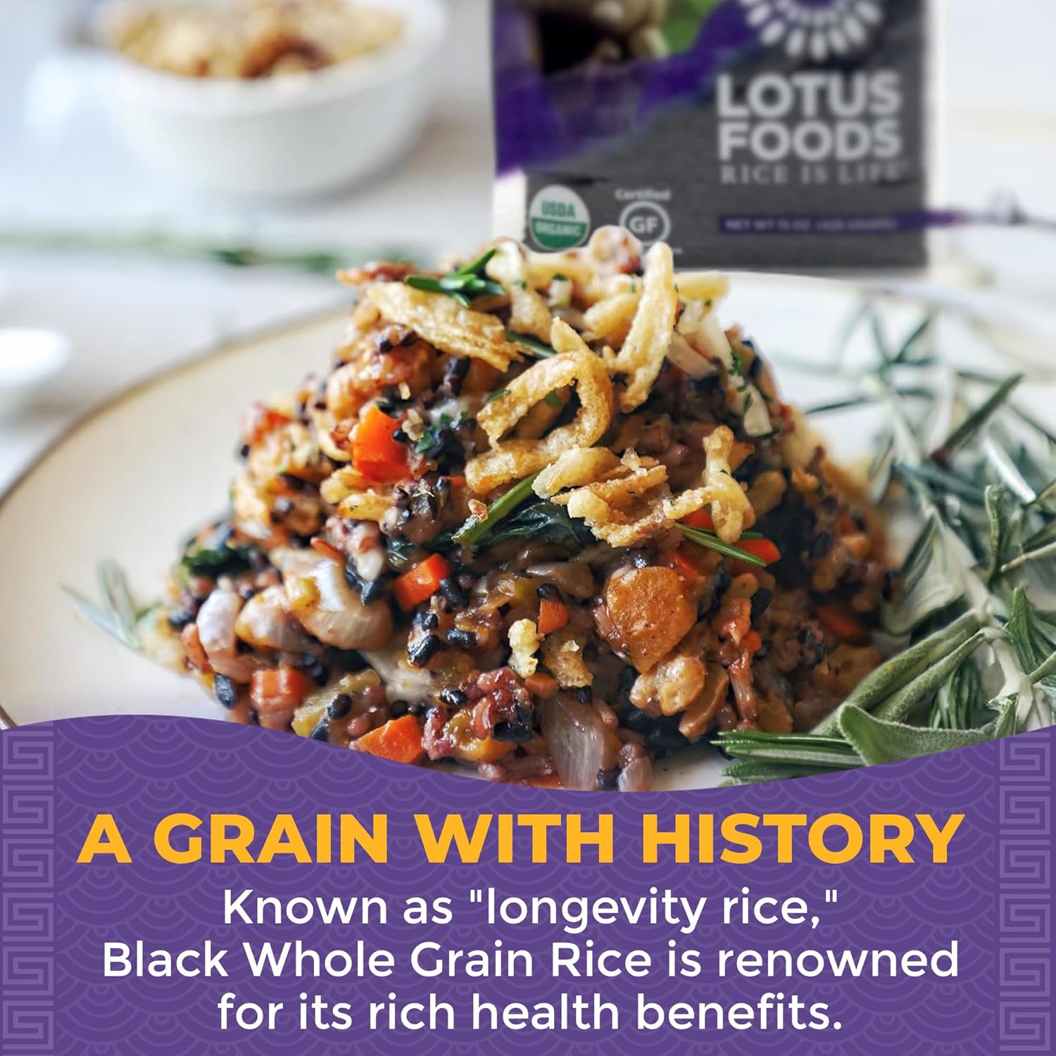 Lotus Foods Organic Forbidden Rice – One-Bag Pantry Staple for Sunday Meal Prep and Efficient Weekly Lunch Planning