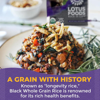 Lotus Foods Organic Forbidden Rice – One-Bag Pantry Staple for Sunday Meal Prep and Efficient Weekly Lunch Planning