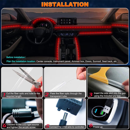 Lotus Lantern Car LED Strip Lights – Calming Cabin Ambiance for Long Commutes, 16M Soothing Color Modes