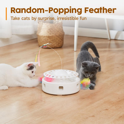 low-noise motor mechanism designed not to startle sensitive cats
