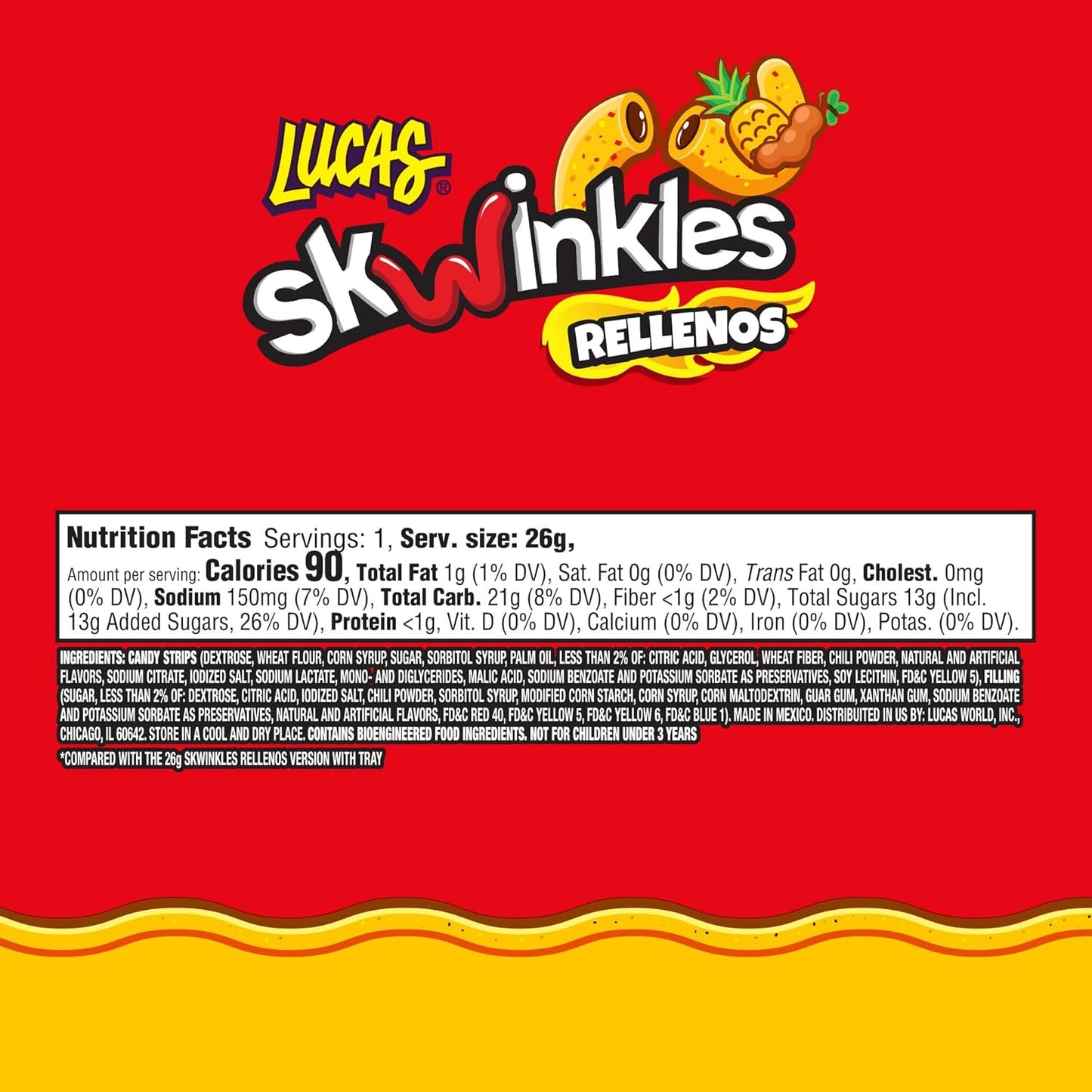 Lucas Skwinkles Mexican Candy – Fun-Size Pineapple Tamarind Packs for Birthday Parties and Playdates