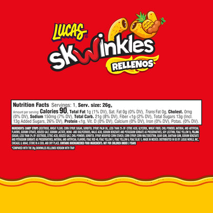 Lucas Skwinkles Mexican Candy – Fun-Size Pineapple Tamarind Packs for Birthday Parties and Playdates