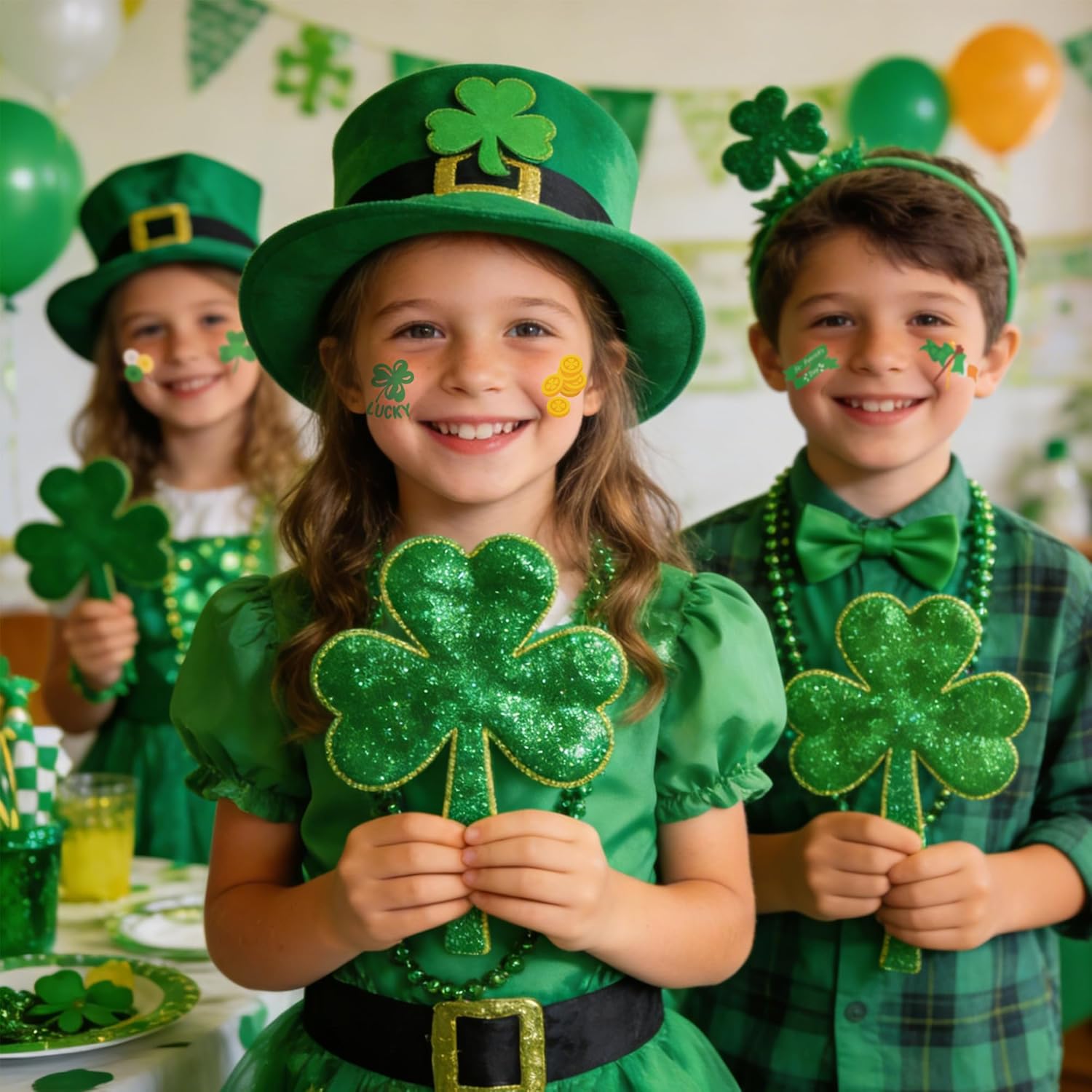 Lucky Charm Co. 150 Pack St Patricks Day Tattoos for Kids – Safe Shamrock Party Favors for Classroom and Birthday Gift Bags Ages 3+