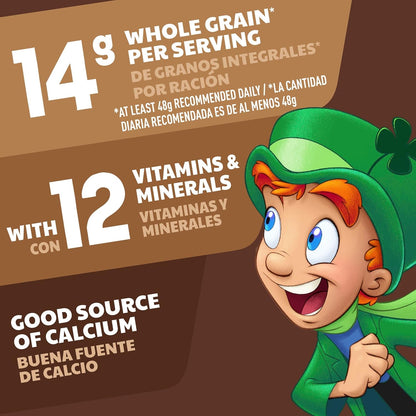 Lucky Charms Chocolatey Chocolate Cereal with Marshmallows – Quick Grab-and-Go Family Breakfast Cereal for Busy School Mornings, 10.6 oz