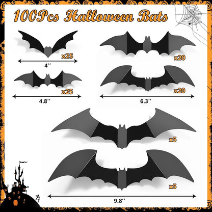LUDILO 3D Bat Wall Décor – Spooky Living Room Accent for Halloween Home Styling