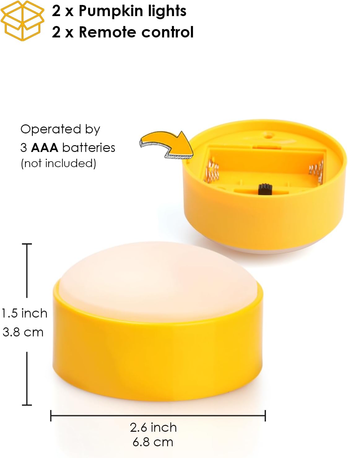 Luditek Portable Pumpkin Lights – Patio and Balcony Halloween Glow, Battery Powered