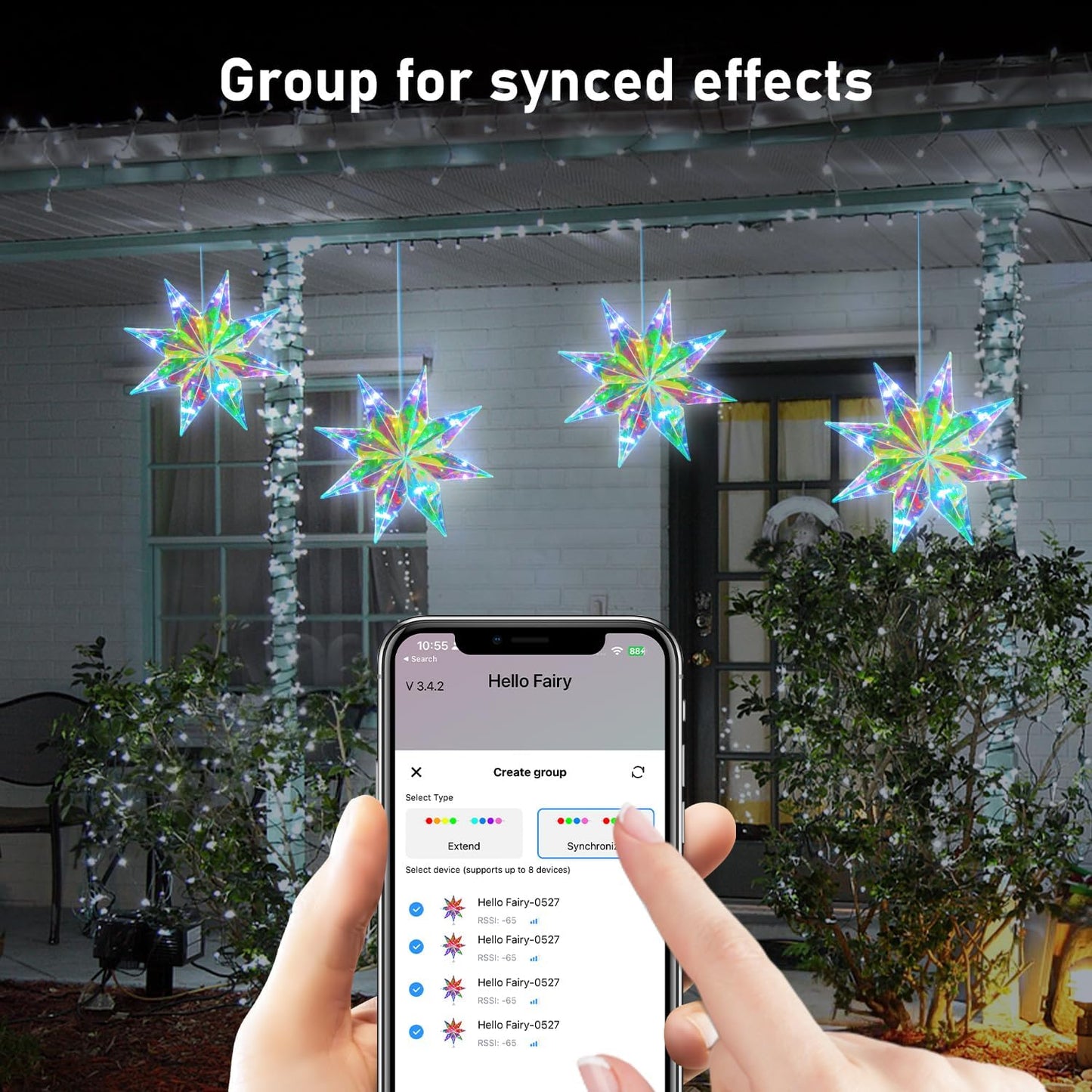 LumaGlow Holographic Star Topper – Child-Safe Family Christmas Tree Light, No Flame Cool to Touch