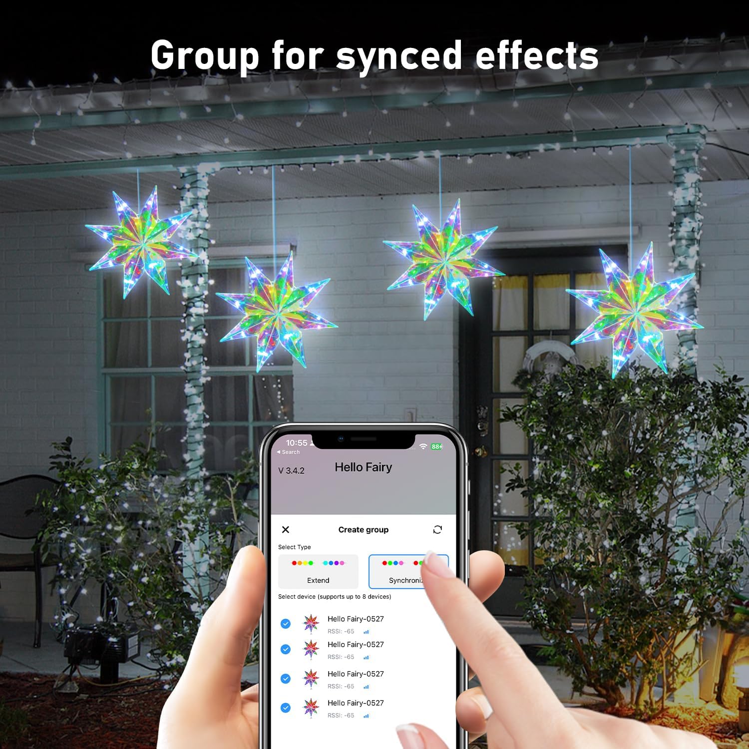 LumaGlow Holographic Star Topper – Child-Safe Family Christmas Tree Light, No Flame Cool to Touch