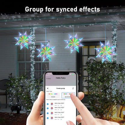 LumaGlow Holographic Star Topper – Child-Safe Family Christmas Tree Light, No Flame Cool to Touch