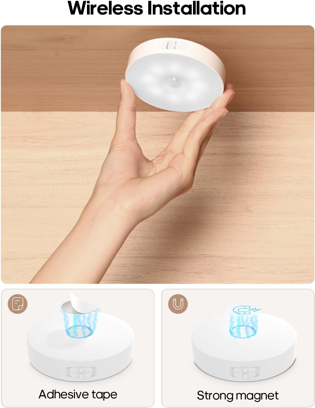 LumaGlow Tool-Free Puck Light – Clutter-Free Wireless Lighting for Intentional Apartments, Capsule Wardrobes, and Edit Closets