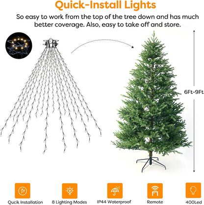 Lumary Fairy String Lights 10-Line Ring Top Indoor Christmas Lights – Aesthetic Bedroom Ambiance with 8 Modes