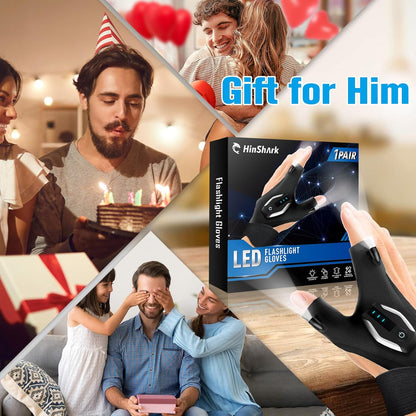 LumeFlex Rechargeable Glove Light – Valentine's Day Gift for Him, Anniversary Surprise for Boyfriend Dad